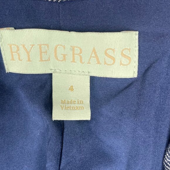 Ryegrass Linen Blend Buttoned Collared V-Neck Lined Blazer Jacket Size 4 Office - Picture 9 of 11